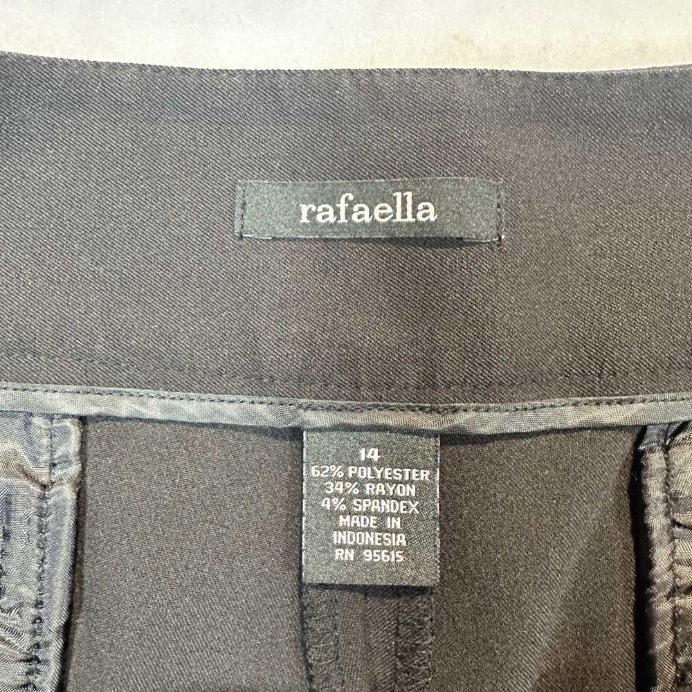 Rafaella Womens Size 14 Black Wide Leg Cuffed Dress Pants Professional Trousers - Picture 5 of 9
